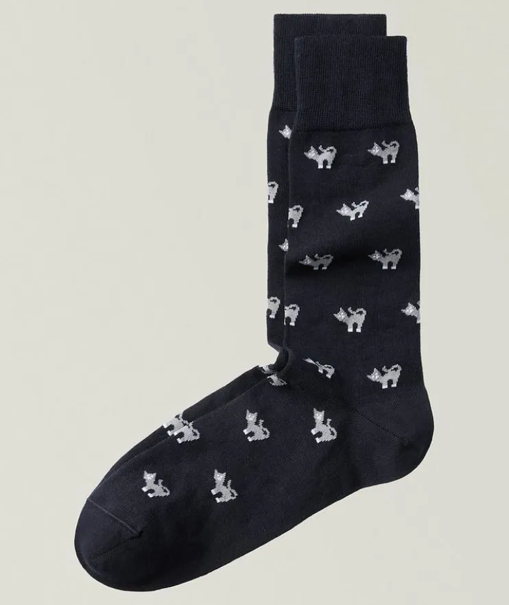Karim Cat-Print Socks