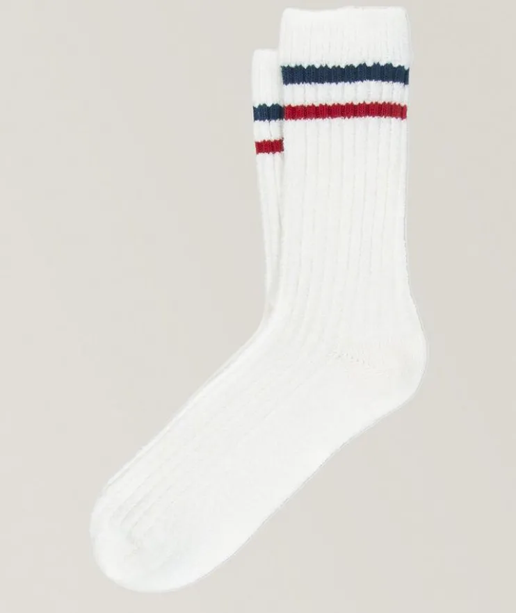 Kauna Cotton-Blend Striped Ribbed Socks