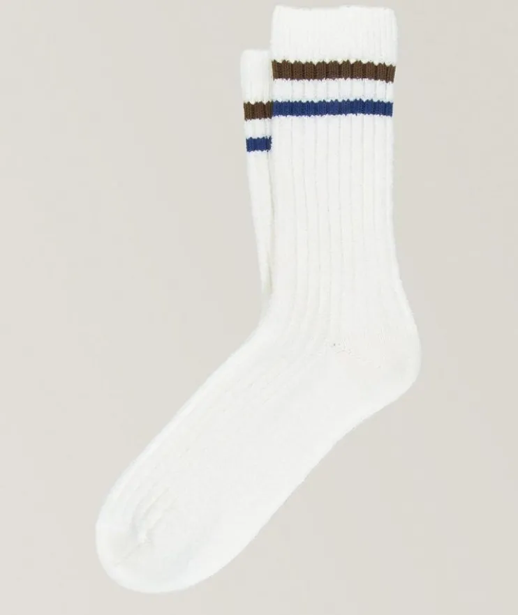 Kauna Cotton-Blend Striped Ribbed Socks