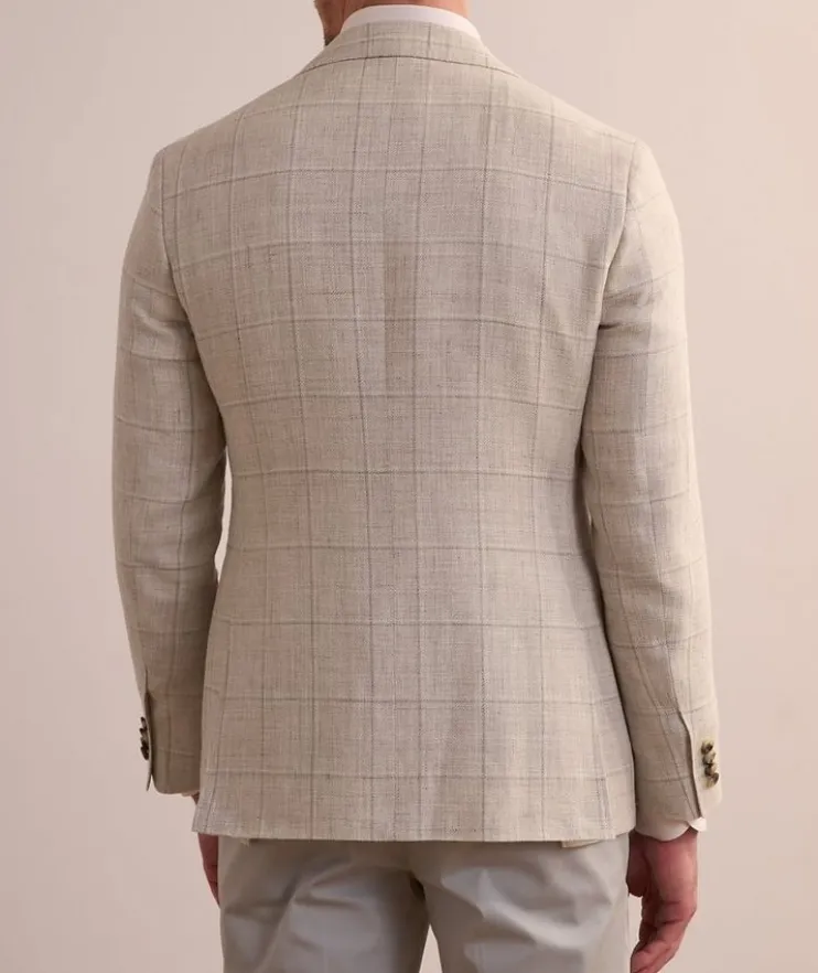 Kei Check Linen-Wool Sport Jacket