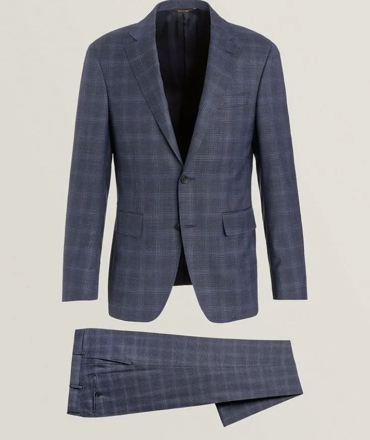 Kei Checkered Linen-Wool Suit