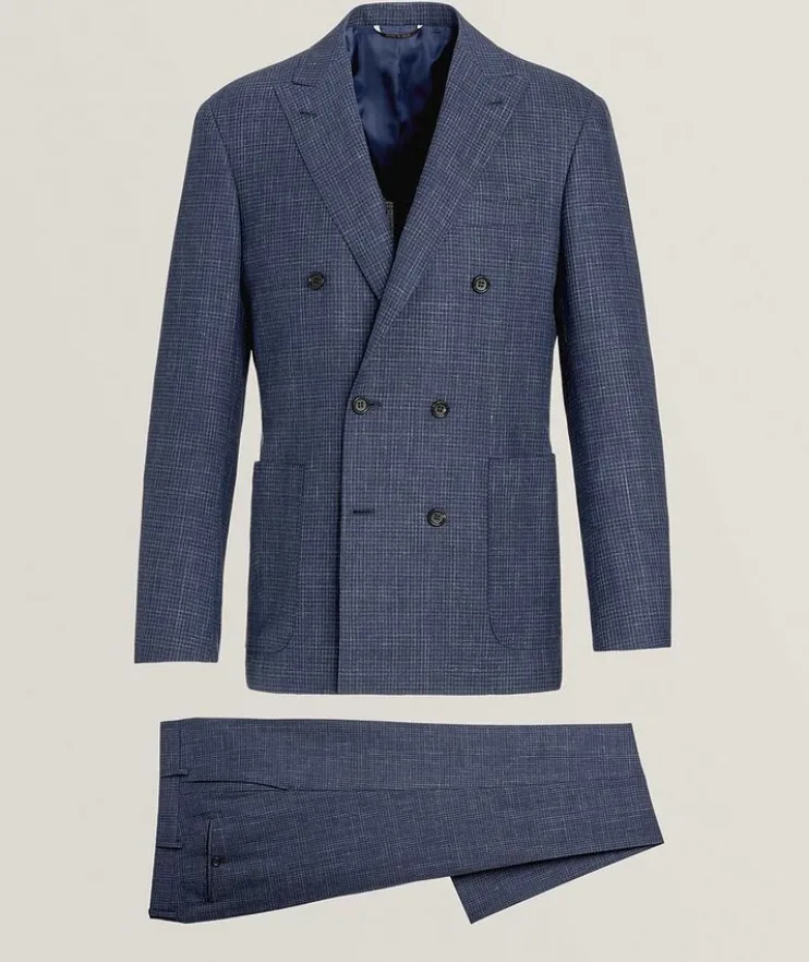 Kei Denim-Effect Miniature Checkered Wool-Blend Suit