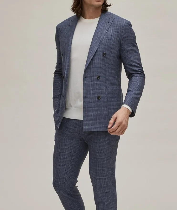 Kei Denim-Effect Miniature Checkered Wool-Blend Suit