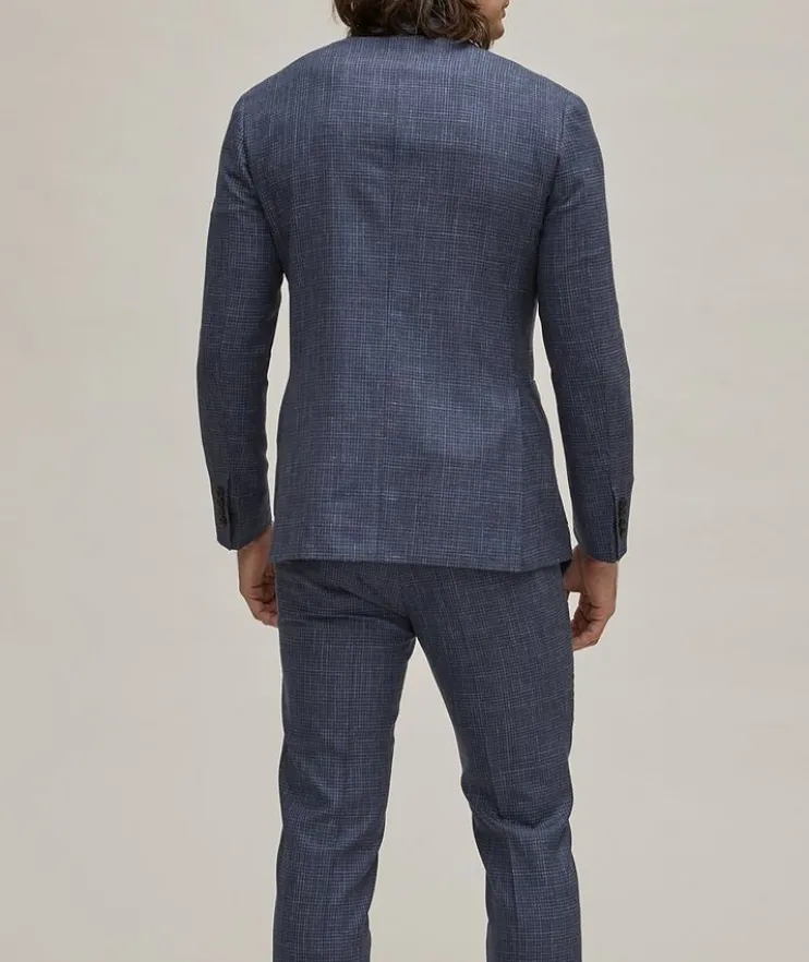 Kei Denim-Effect Miniature Checkered Wool-Blend Suit