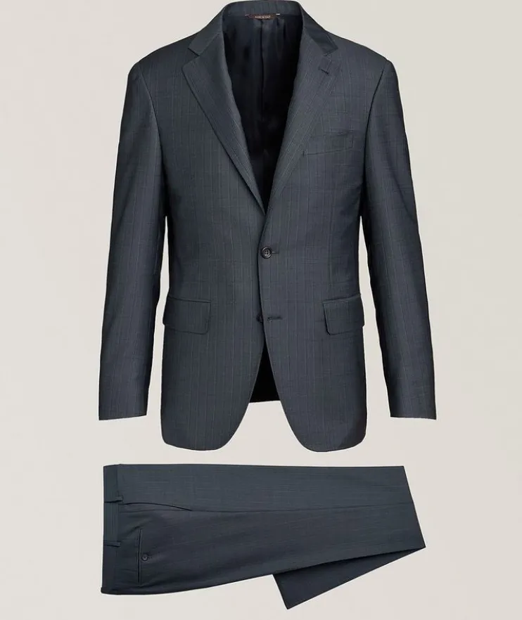 Kei Denim-Effect Pinstripe Wool Suit