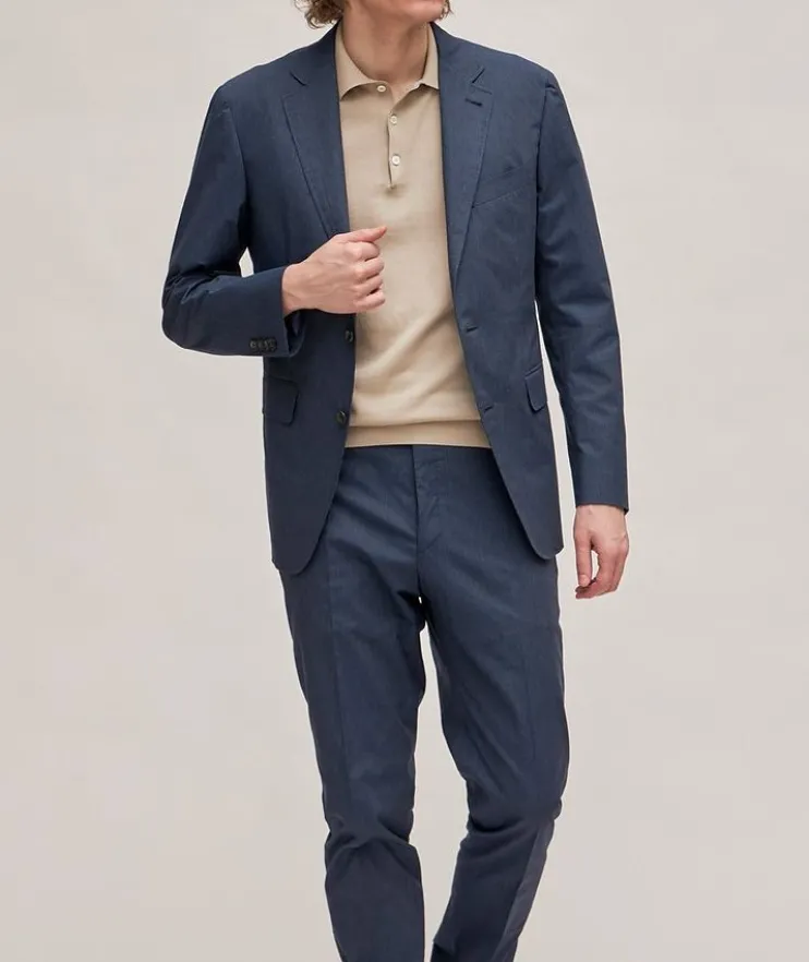 Kei Pinstripe Stretch-Cotton Suit