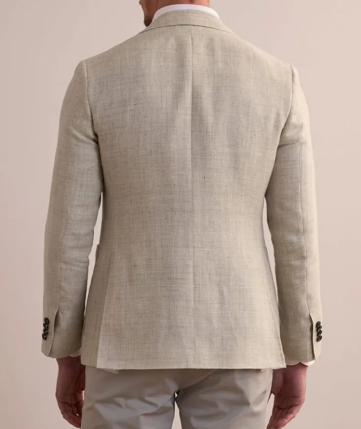 Kei Textured Windowpane Wool-Linen Sport Jacket