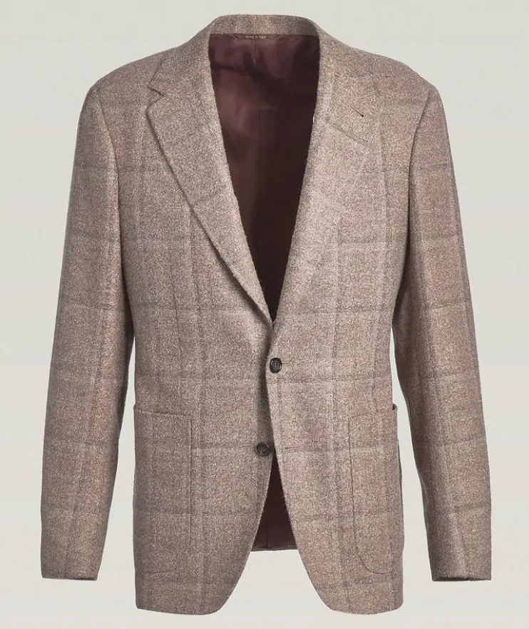 Kei Windowpane Alpaca-Blend Sport Jacket