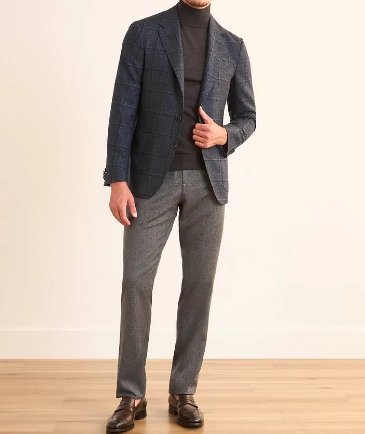 Kei Windowpane Wool-Silk Sport Jacket