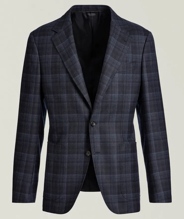 Kei Windowpane Wool Sport Jacket