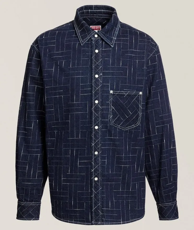 Kenzo Weave Long-Sleeve Jacquard Shirt