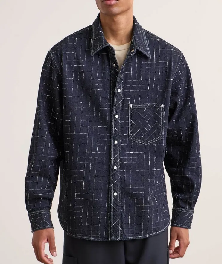 Kenzo Weave Long-Sleeve Jacquard Shirt