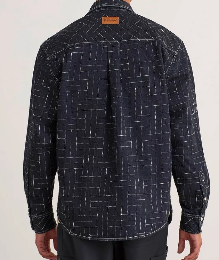 Kenzo Weave Long-Sleeve Jacquard Shirt