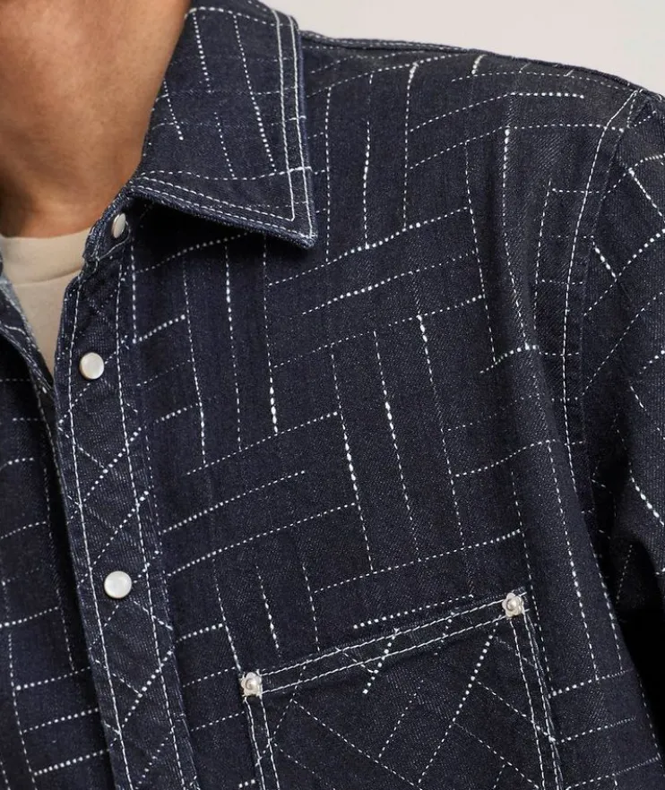 Kenzo Weave Long-Sleeve Jacquard Shirt