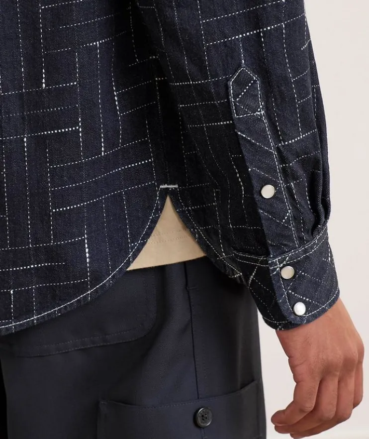 Kenzo Weave Long-Sleeve Jacquard Shirt