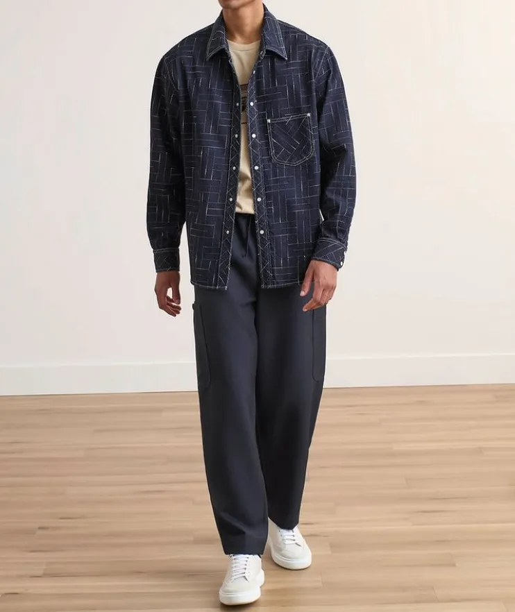 Kenzo Weave Long-Sleeve Jacquard Shirt