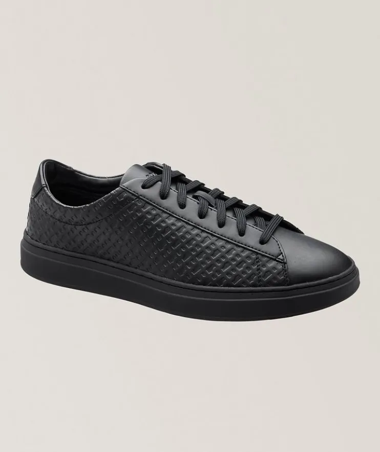 Kieran Monogram Leather Tennis Sneakers