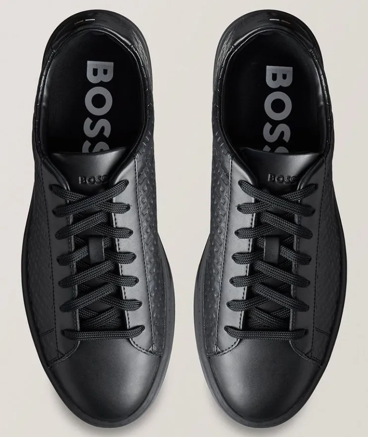 Kieran Monogram Leather Tennis Sneakers