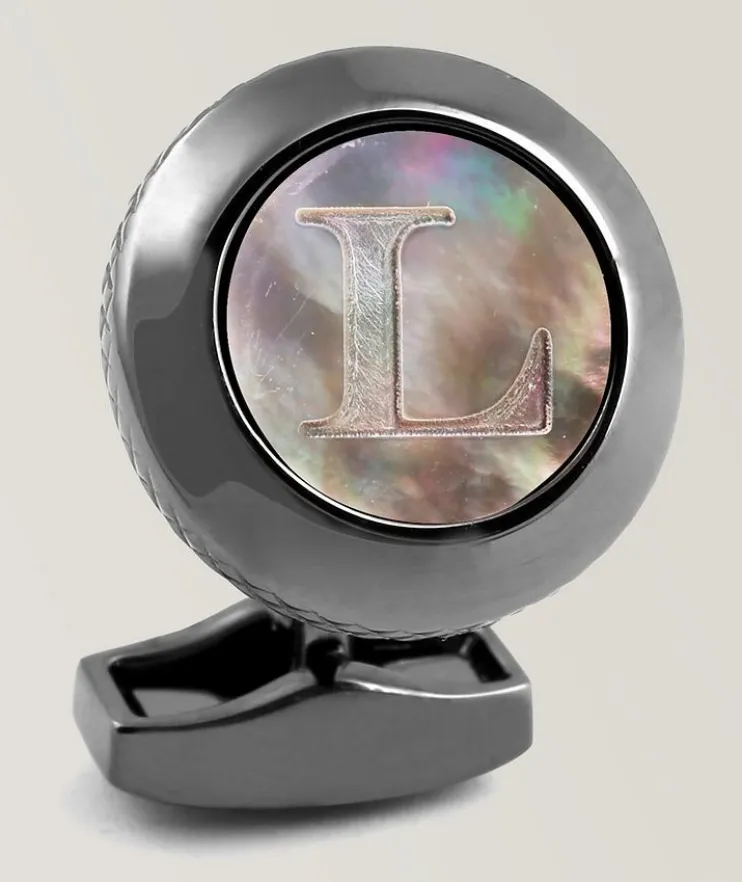 L' Engraved Personal Single Letter Cufflink
