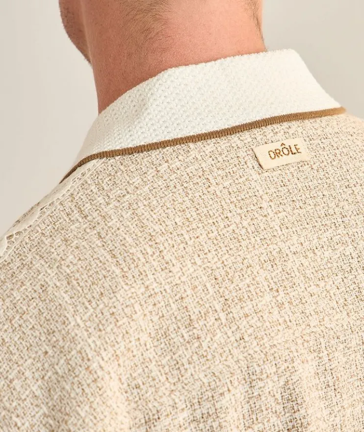 Lace-Trim Tweed Shirt