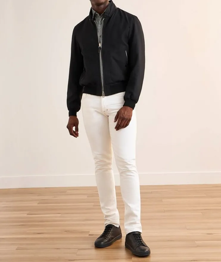 Ladder Stripe Cotton-Silk Dress Shirt