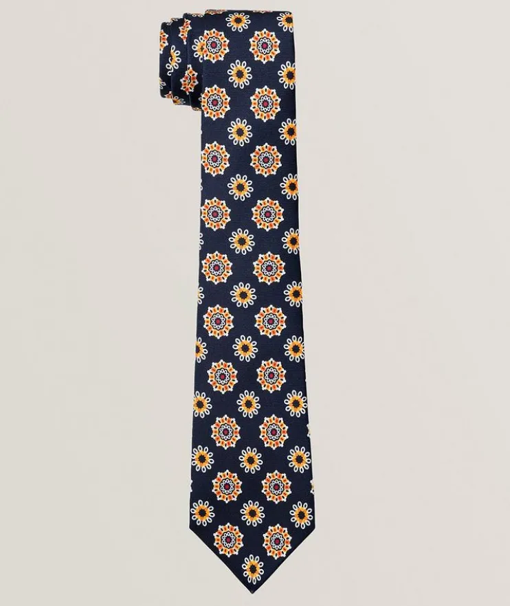 Large Medallion Silk Tie