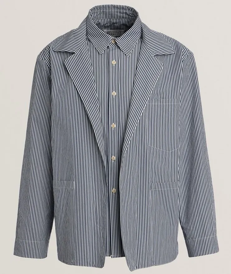 Layered Pinstripe Jacket