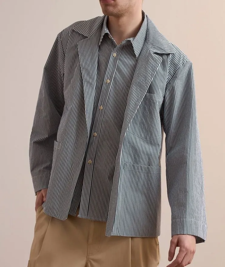 Layered Pinstripe Jacket