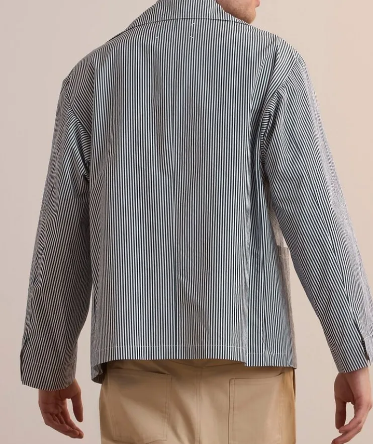 Layered Pinstripe Jacket