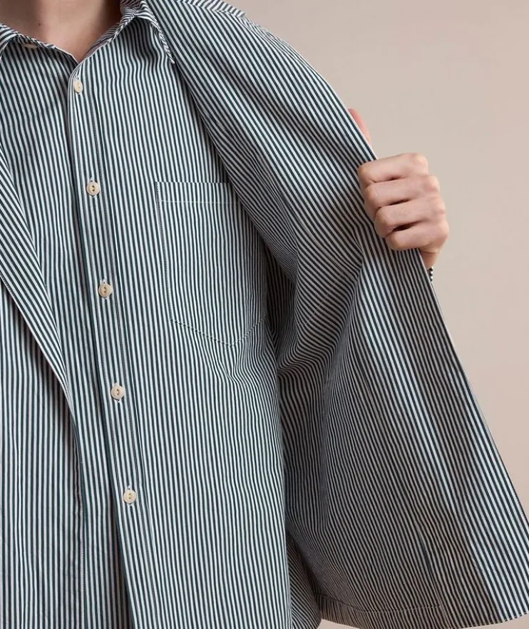 Layered Pinstripe Jacket