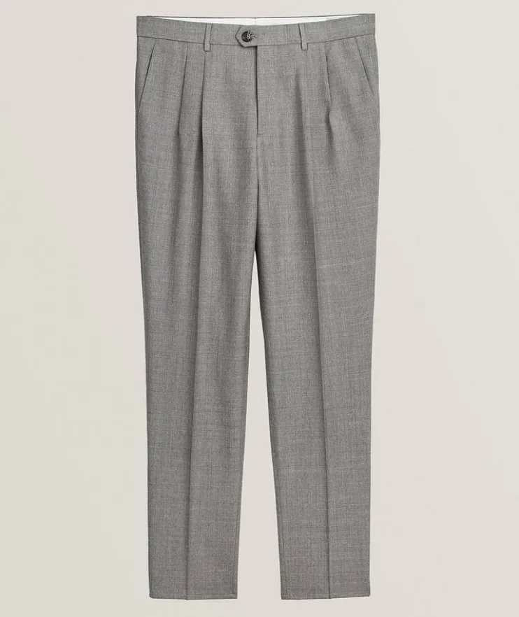 Leasure-Fit Wool Pleated Pants