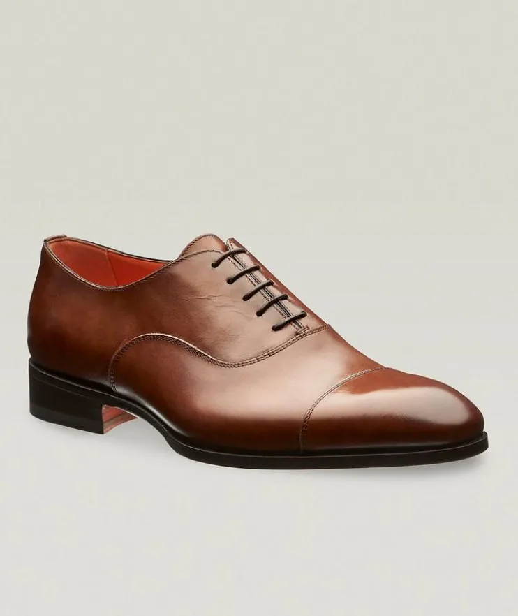 Leather Cap-Toe Oxfords