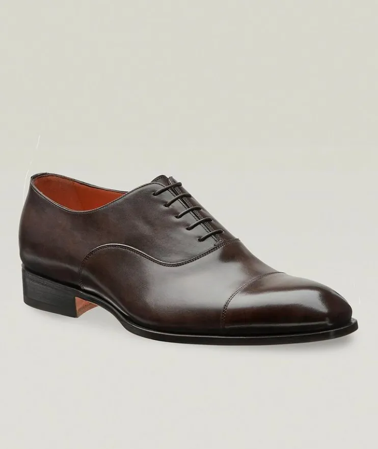 Leather Cap-Toe Oxfords