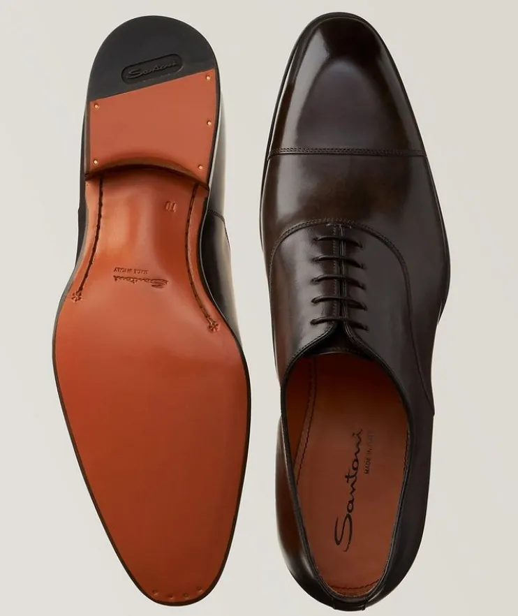 Leather Cap-Toe Oxfords