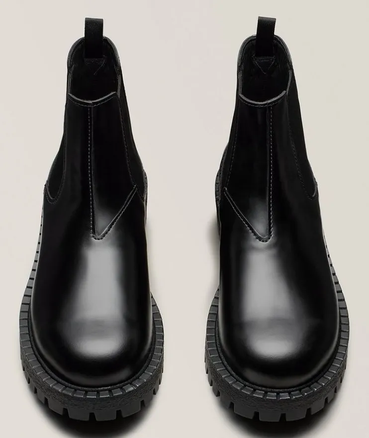 Leather Lug Chelsea Boots
