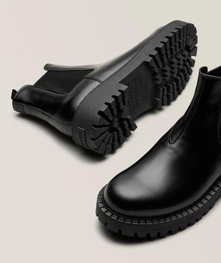 Leather Lug Chelsea Boots