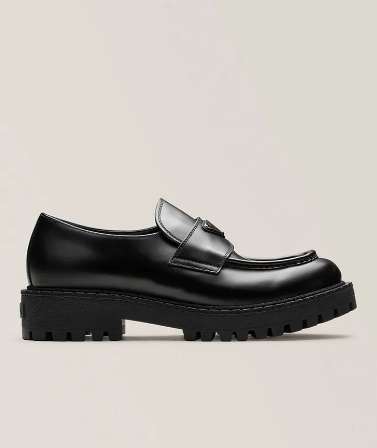 Leather Lug Penny Loafers