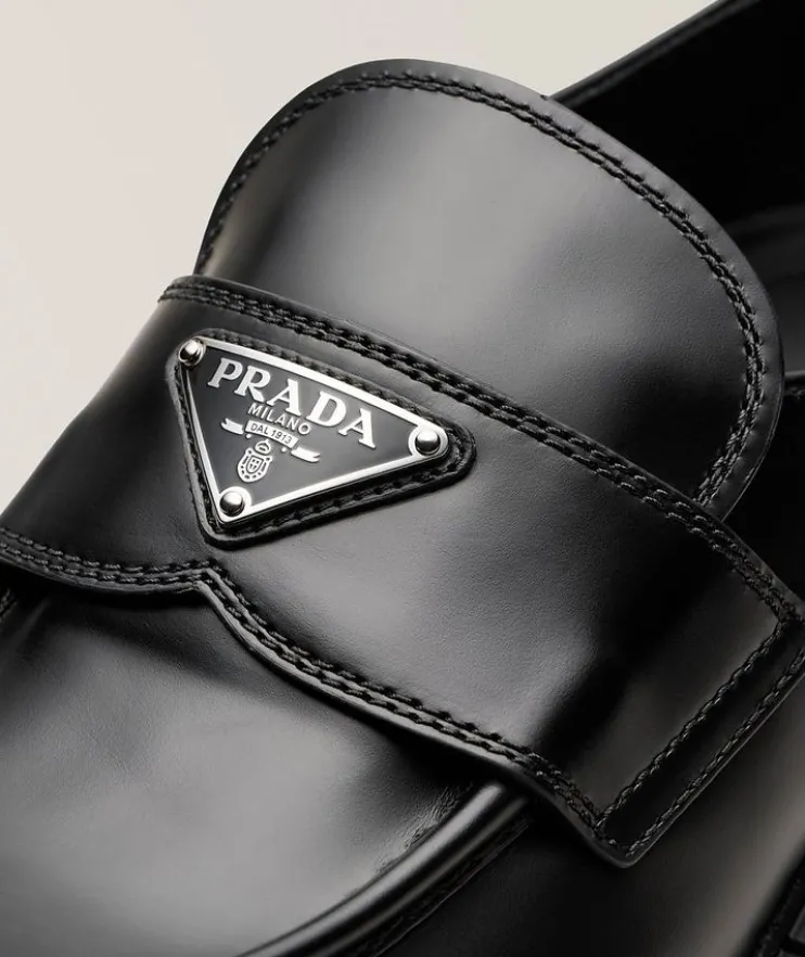 Leather Lug Penny Loafers