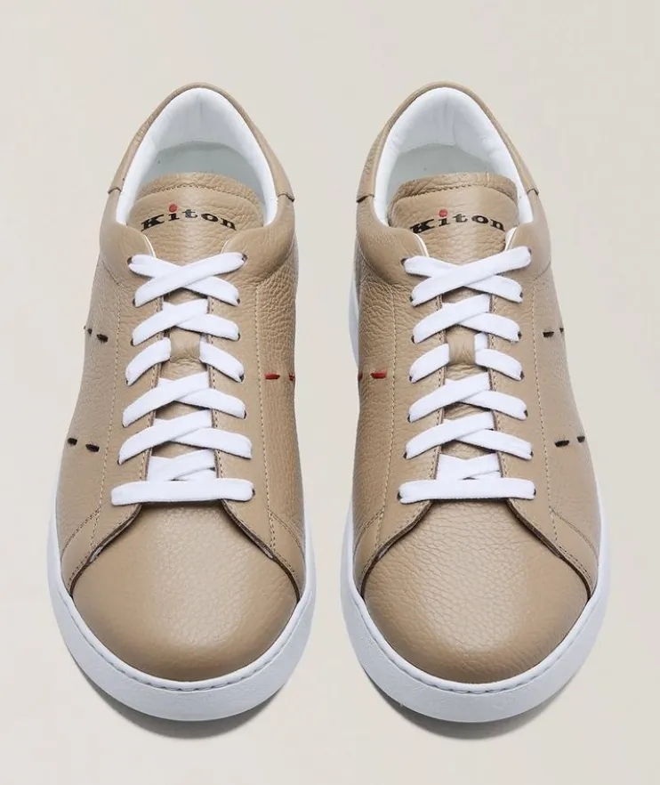 Leather Pick Stitch Sneakers