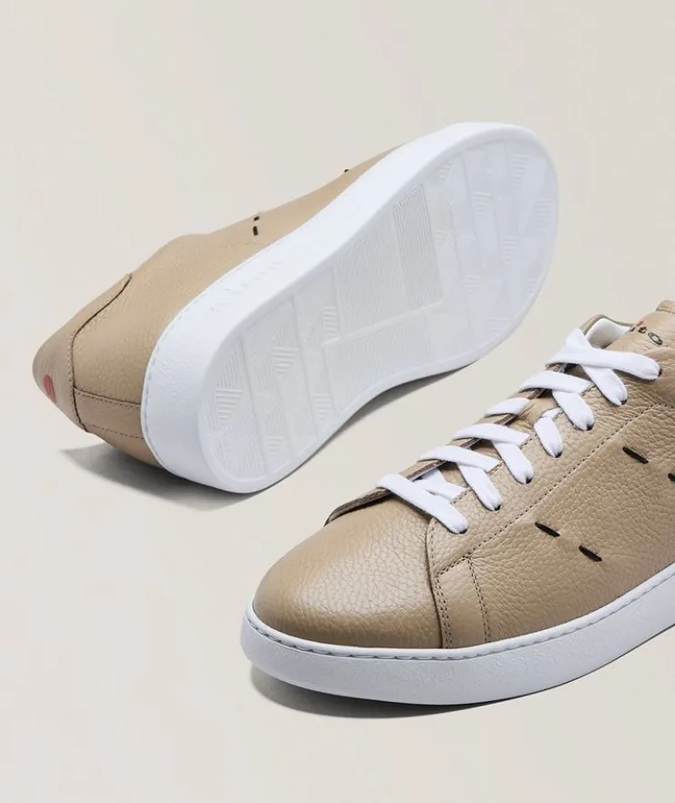 Leather Pick Stitch Sneakers