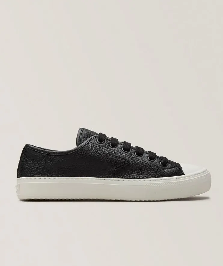 Leather Vulcanized Cap-Toe Sneakers