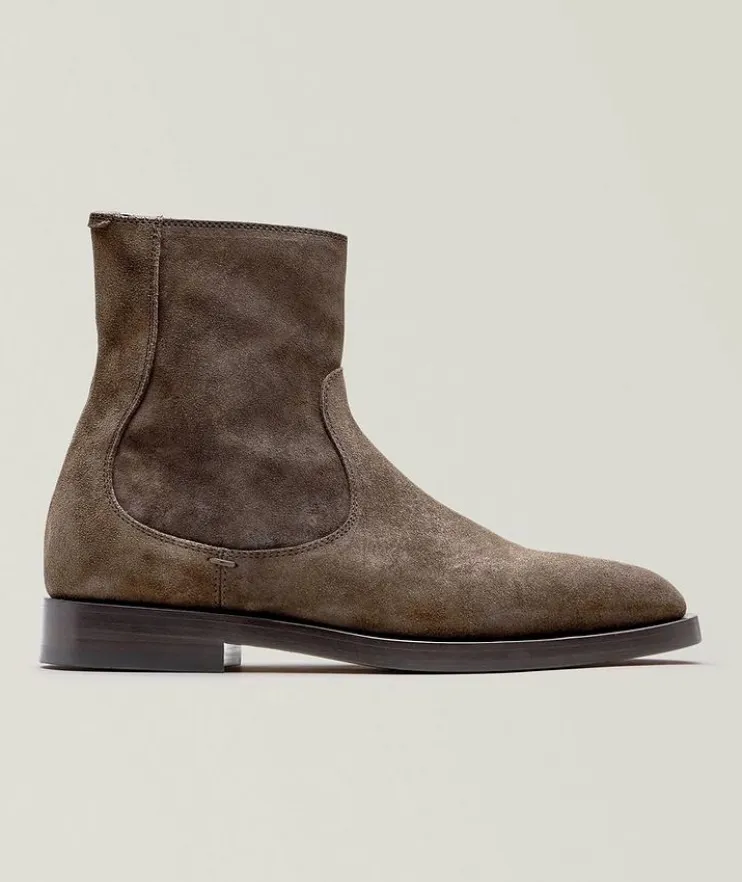 Leather Western Zip Boots