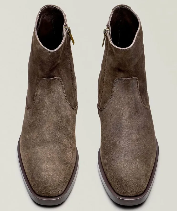 Leather Western Zip Boots