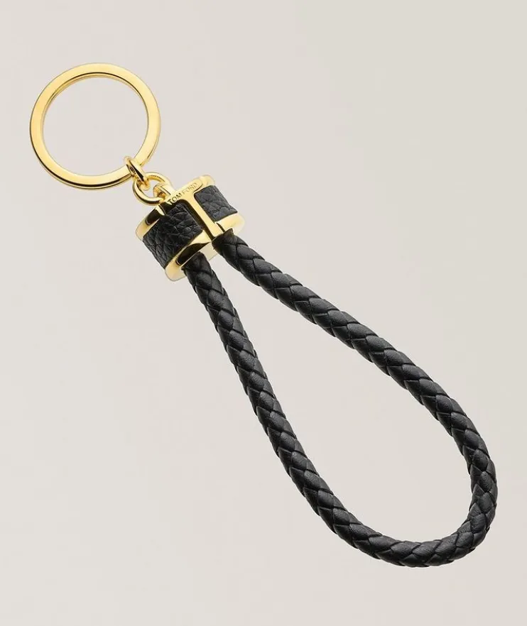 Leather Woven Loop Keyring