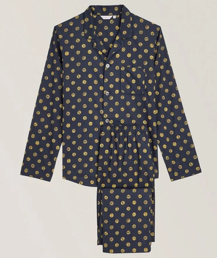 Ledbury Greek Coin Cotton Pyjama Set