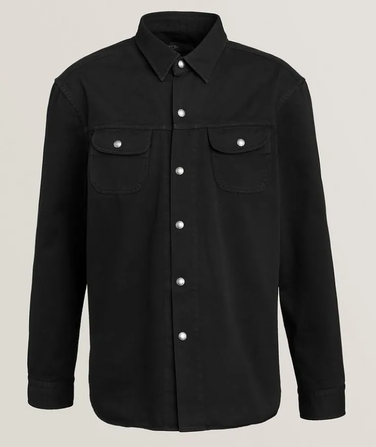 Left-Hand Twill Snap-Button Overshirt