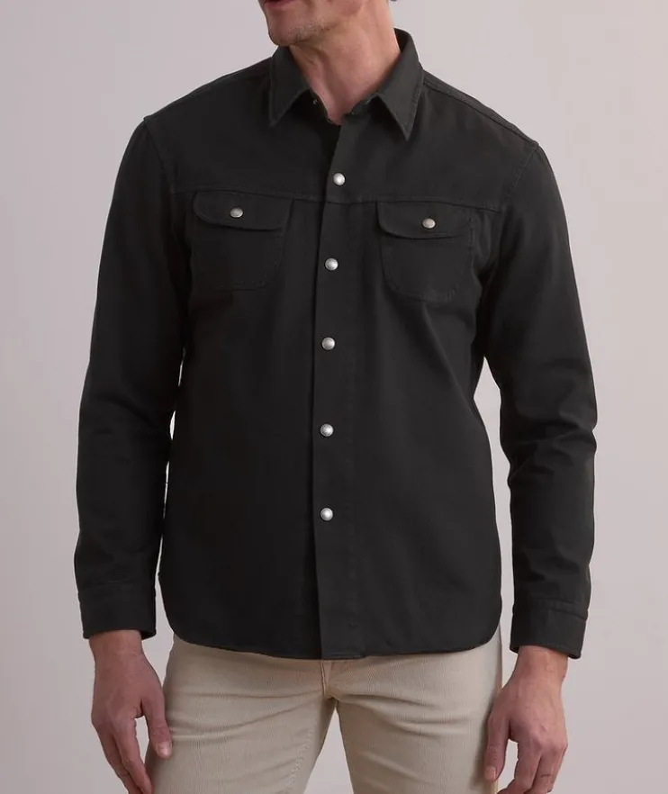 Left-Hand Twill Snap-Button Overshirt