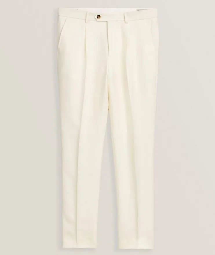 Leisure-Fit Linen-Blend Suit Pants