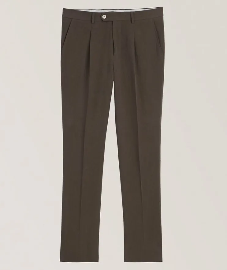 Leisure-Fit Linen-Blend Suit Pants