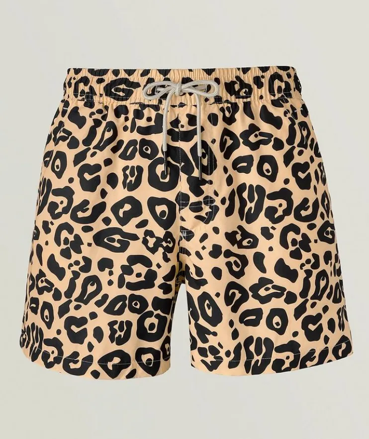 Leo Leopard-Print Swim Shorts